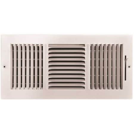 Tru Aire 14 in. x 6 in. 3-Way Steel Wall/Ceiling Register , White 103M 14X06